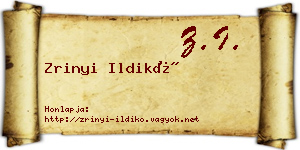 Zrinyi Ildikó névjegykártya