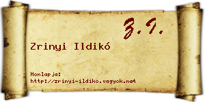 Zrinyi Ildikó névjegykártya